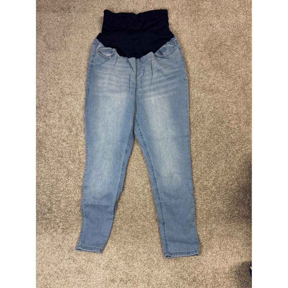 Savi Parker New York Maternity Skinny Jeans Light Wash Full Belly Panel XL